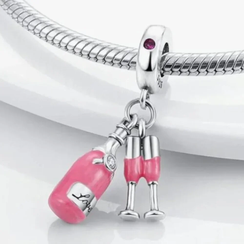 Champagne 925S Charm Compatible with Pandora Bracelet